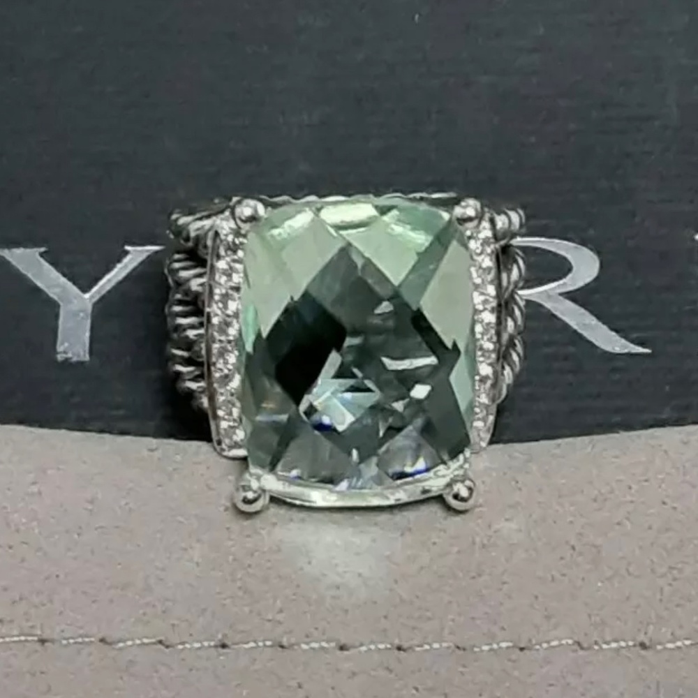 David Yurman Silver 16x12mm Prasiolite